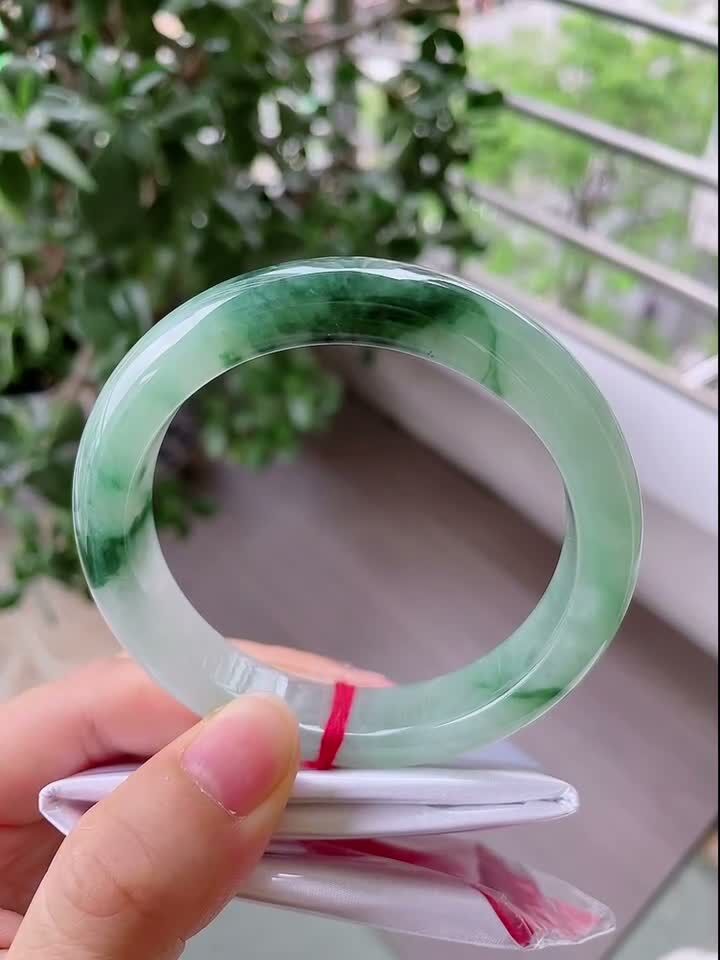 4185840 59.5mm冰飄花翡翠手鐲 (58-60)