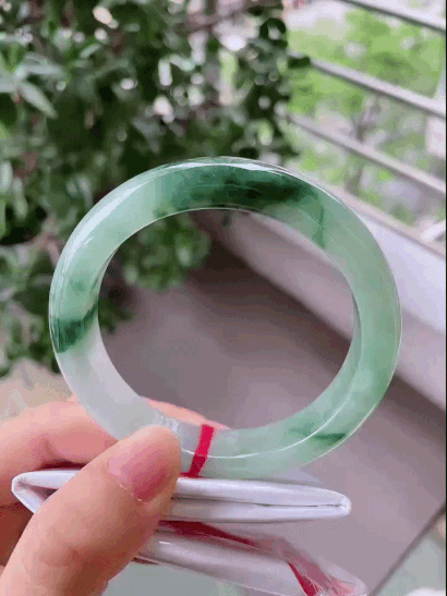 4185840 59.5mm冰飄花翡翠手鐲 (58-60)