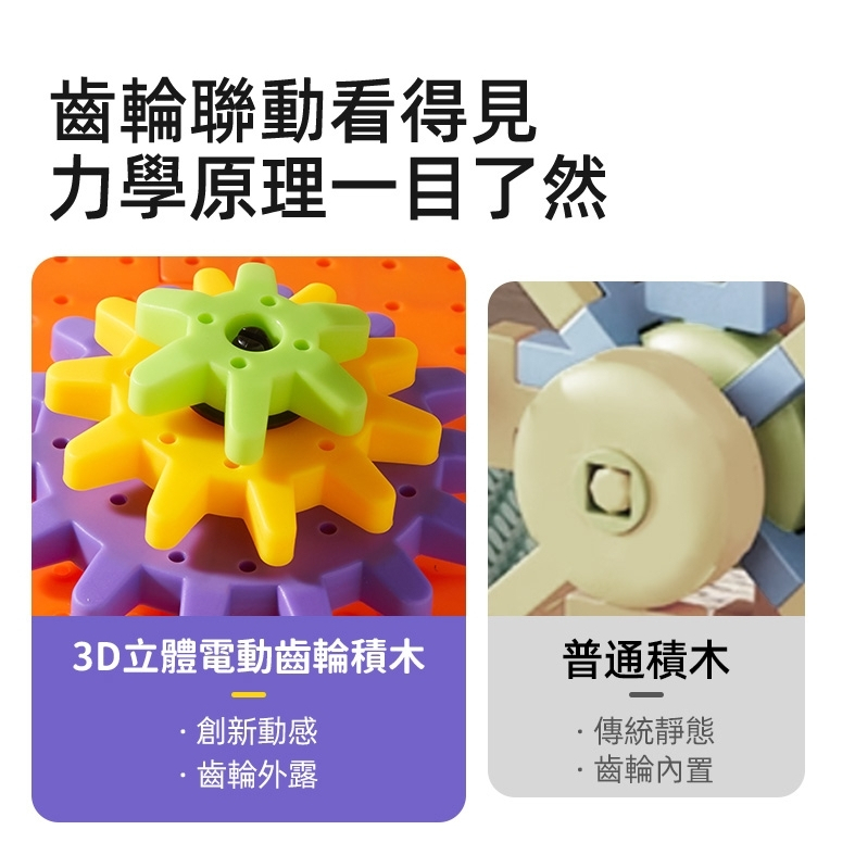 【樂森藥局】mideer 3D立體電動齒輪積木遊戲組 (64pcs)
