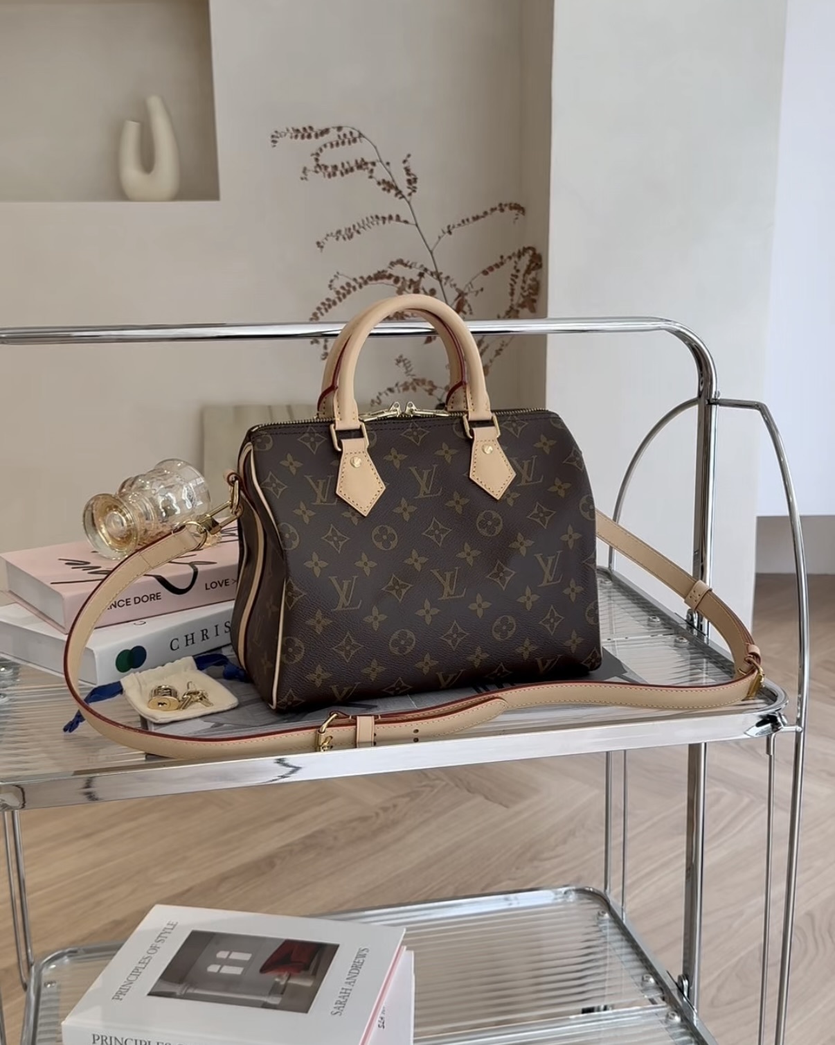 LV｜SPEEDY BANDOULIERE25 棕色老花 M46977