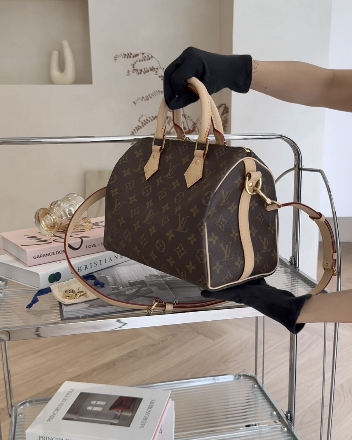 LV｜SPEEDY BANDOULIERE25 棕色老花 M46977