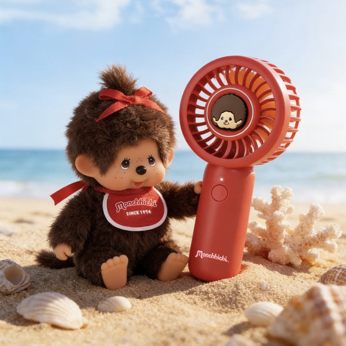 蒙奇奇 MONCHHICHI 手拿風扇 無線 夏天 攜便 輕巧