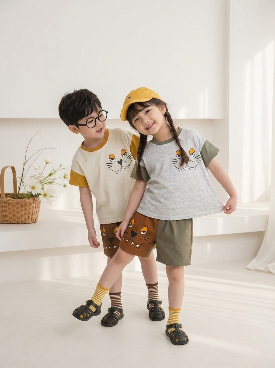 正韓夏Orangemom 兩色老虎上衣