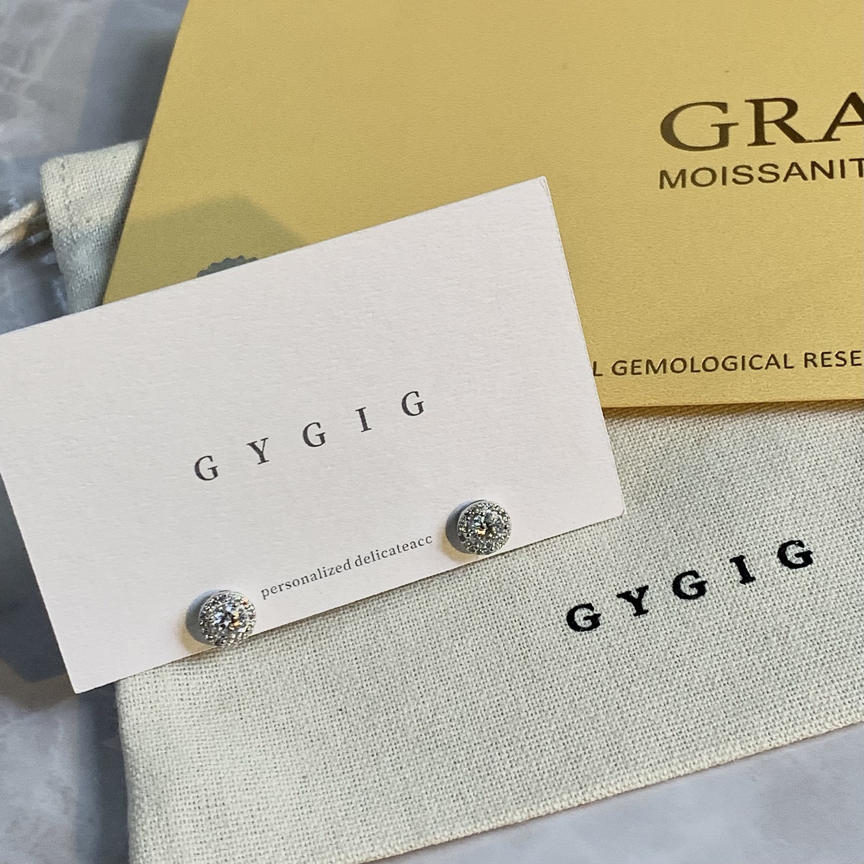 ｜Gy”Lab-grown diamond白金圓鑽耳釘0.5ct高奢華培育鑽”獨家定製｜