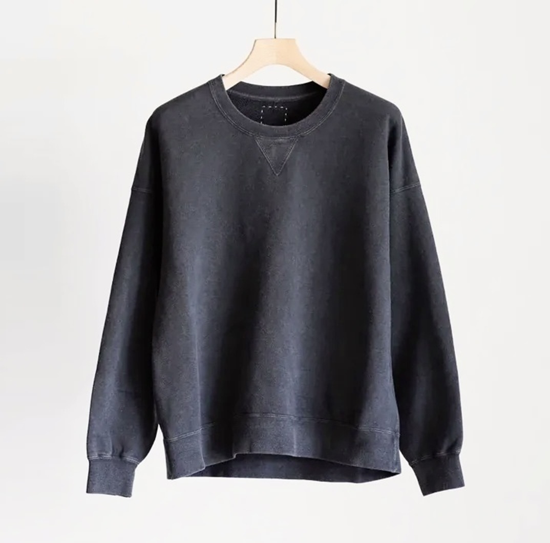 VISVIM 2026 S/S JUMBO SB SWEAT L/S DMGD - BLACK PRE ORDER ITEM (預訂中)