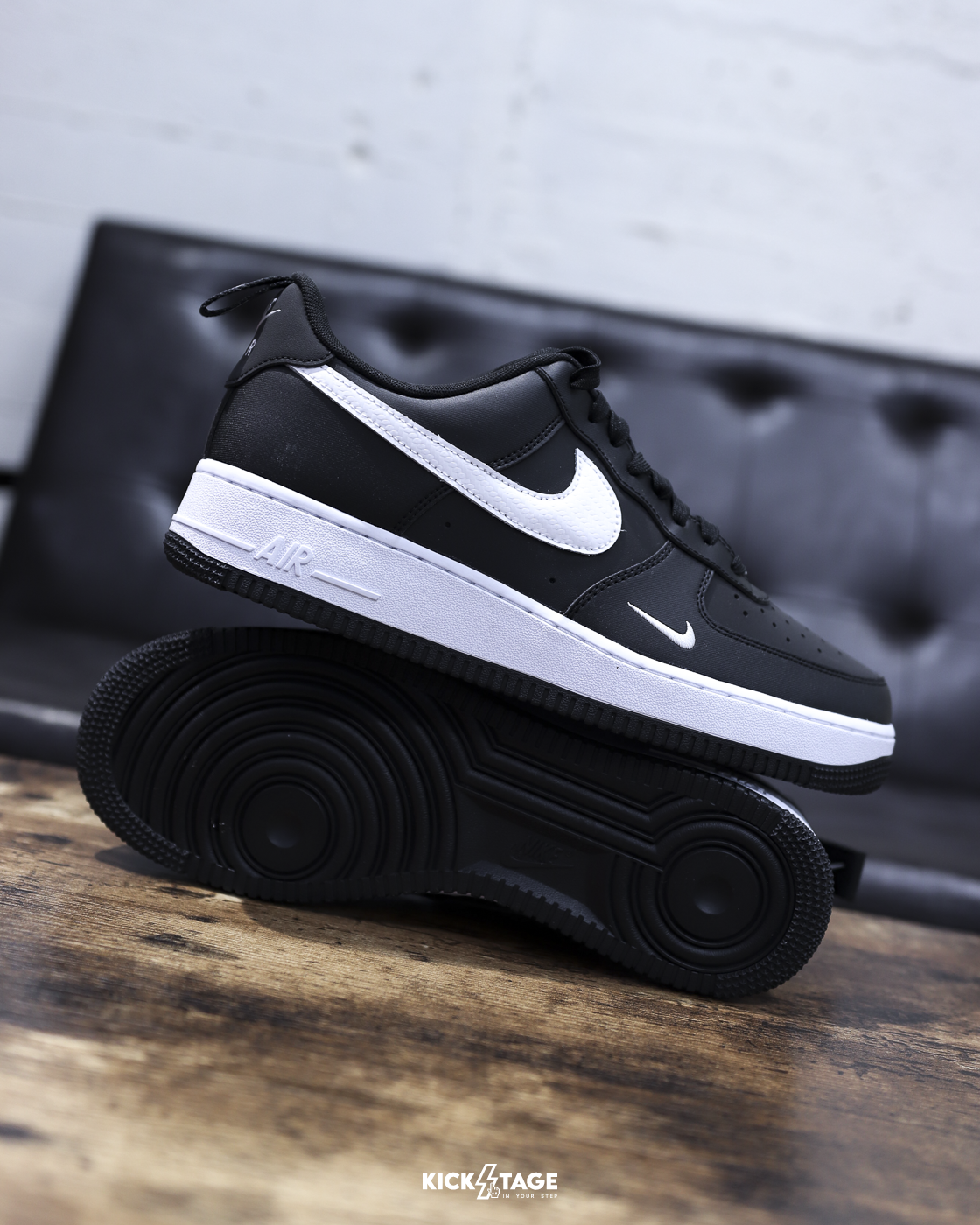 男鞋 NIKE AIR FORCE 1 '07 TECH 黑白 黑底 白勾 小勾 低筒 休閒鞋【IR5599-001】AF1 BAF1 CDG 平民版 LGS