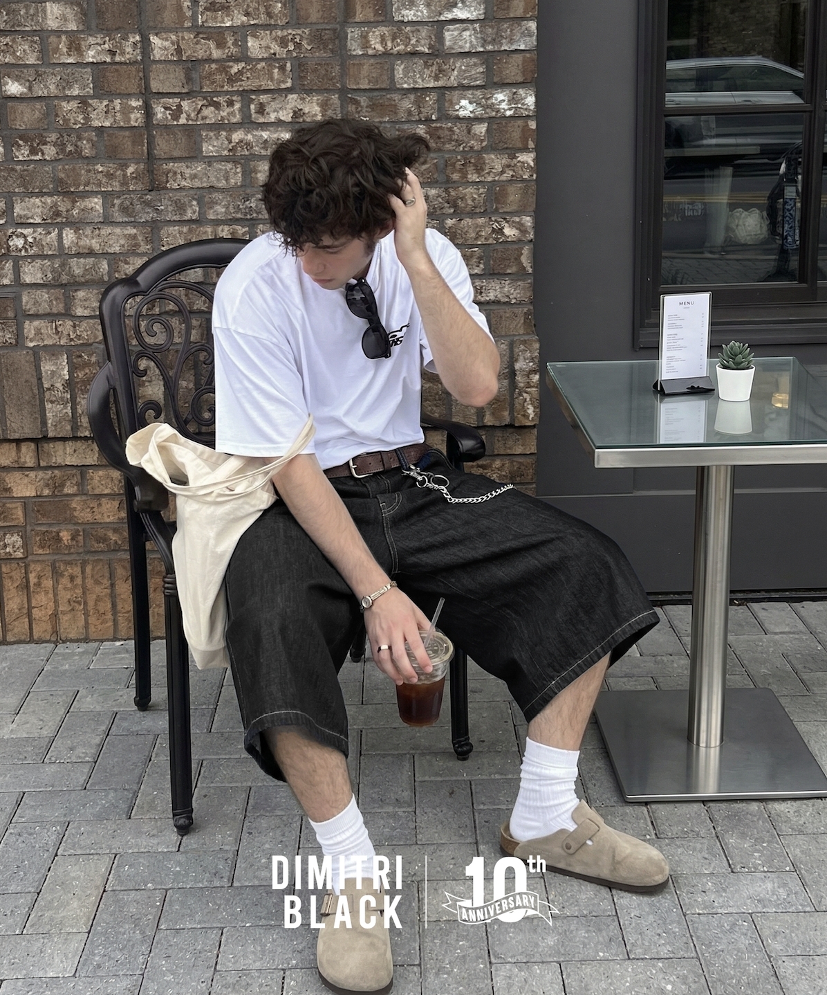 DIMITRI BLACK 生物水洗牛仔7分褲
