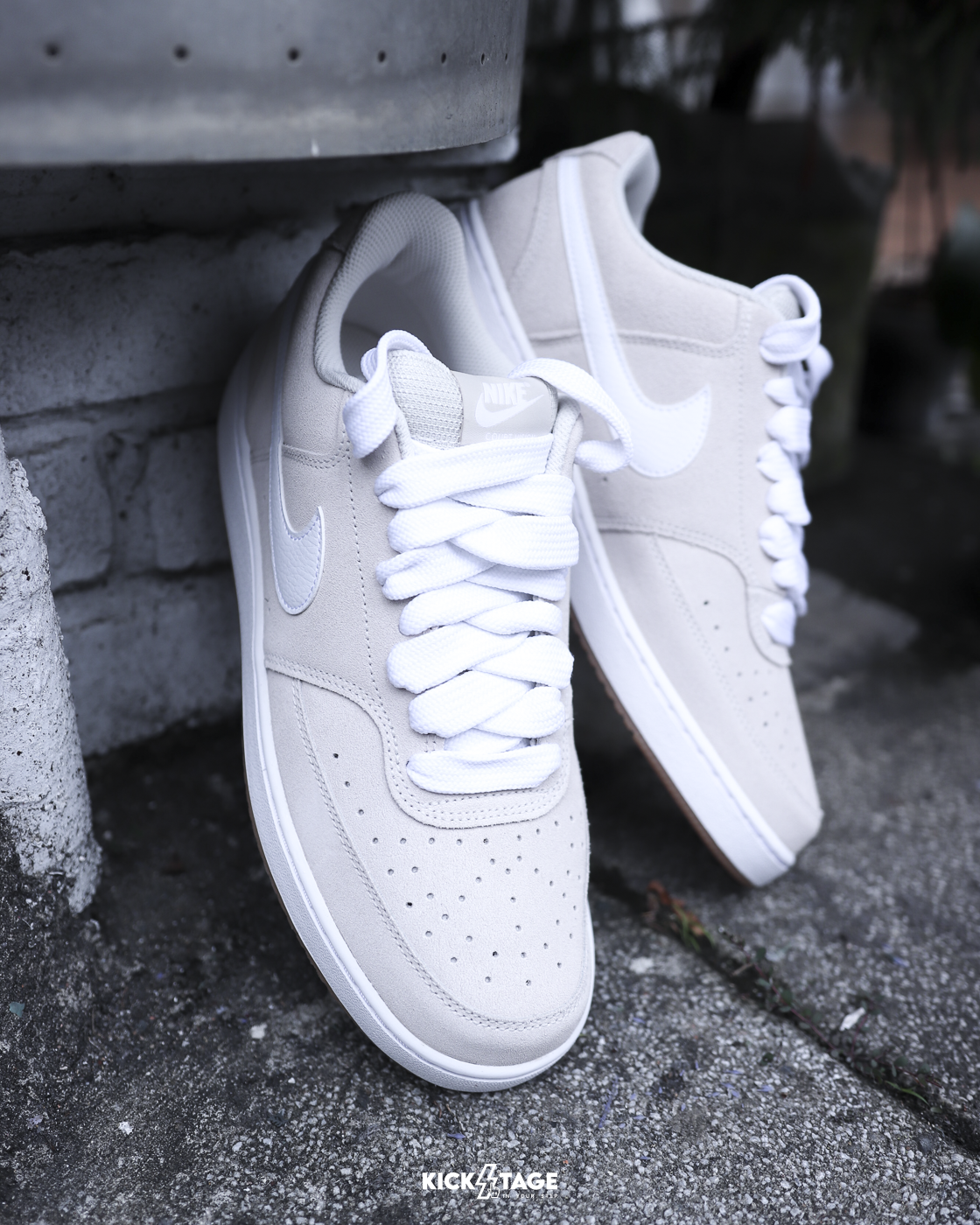 男鞋 NIKE COURT VISION LO FL 杏白 麂皮 小FORCE 復古 休閒鞋【IO7727-100】