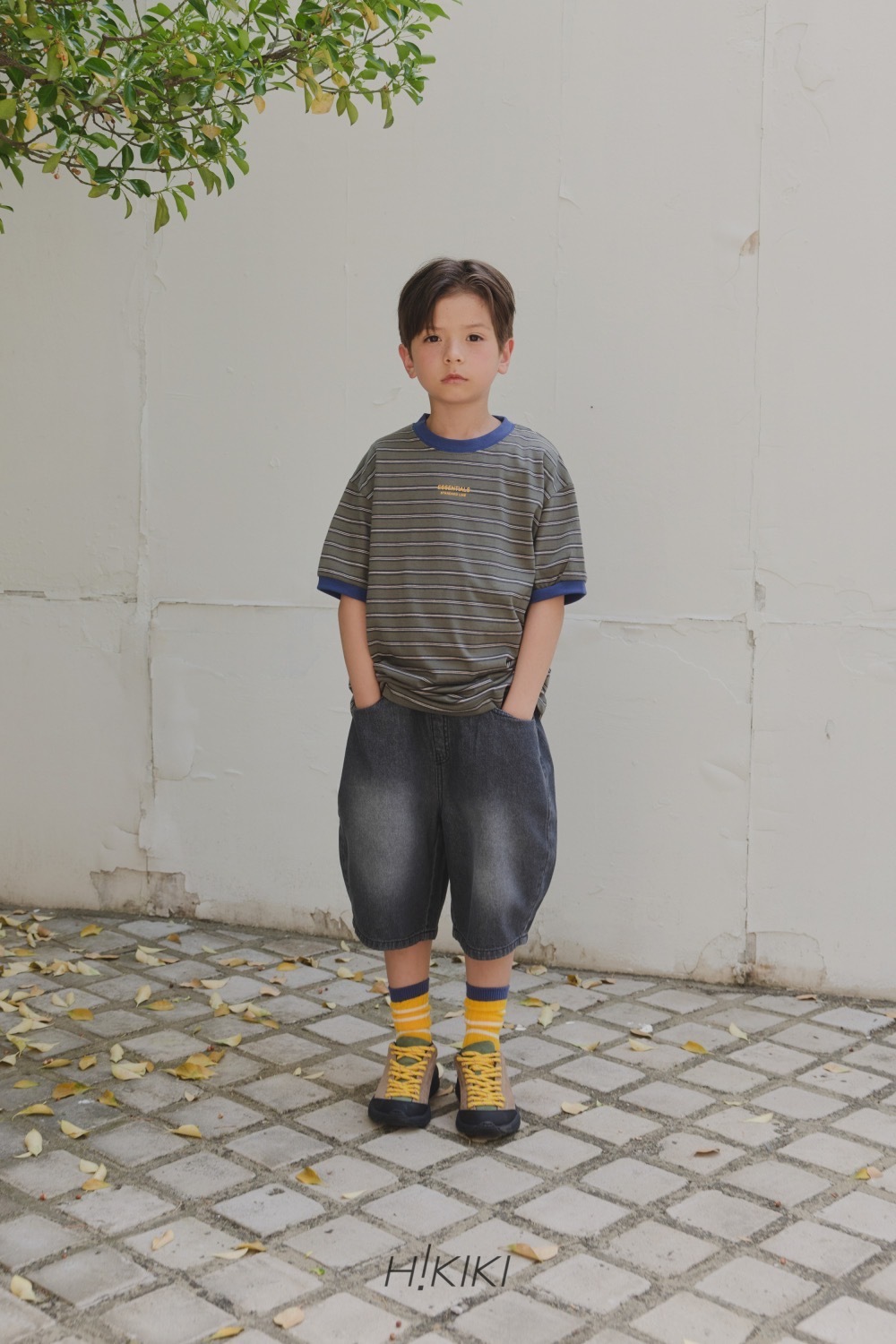 Hikiki ESSENTIALS 撞色條紋 tee  / 2色