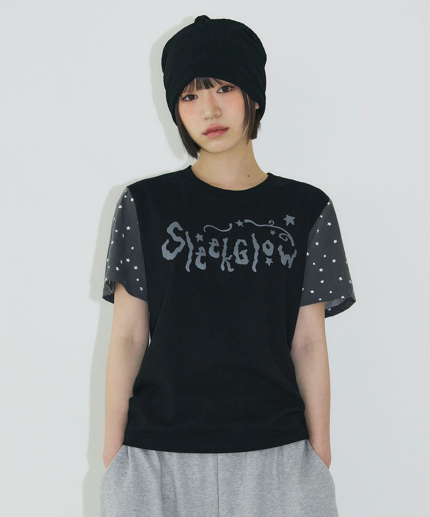 SLEEKGLOW 流星配色T恤 [黑色] SGBF14HT005