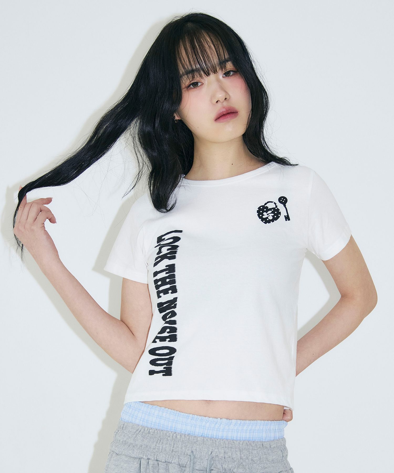 SLEEKGLOW 微短版T恤 白色 SGBF14HT001-1