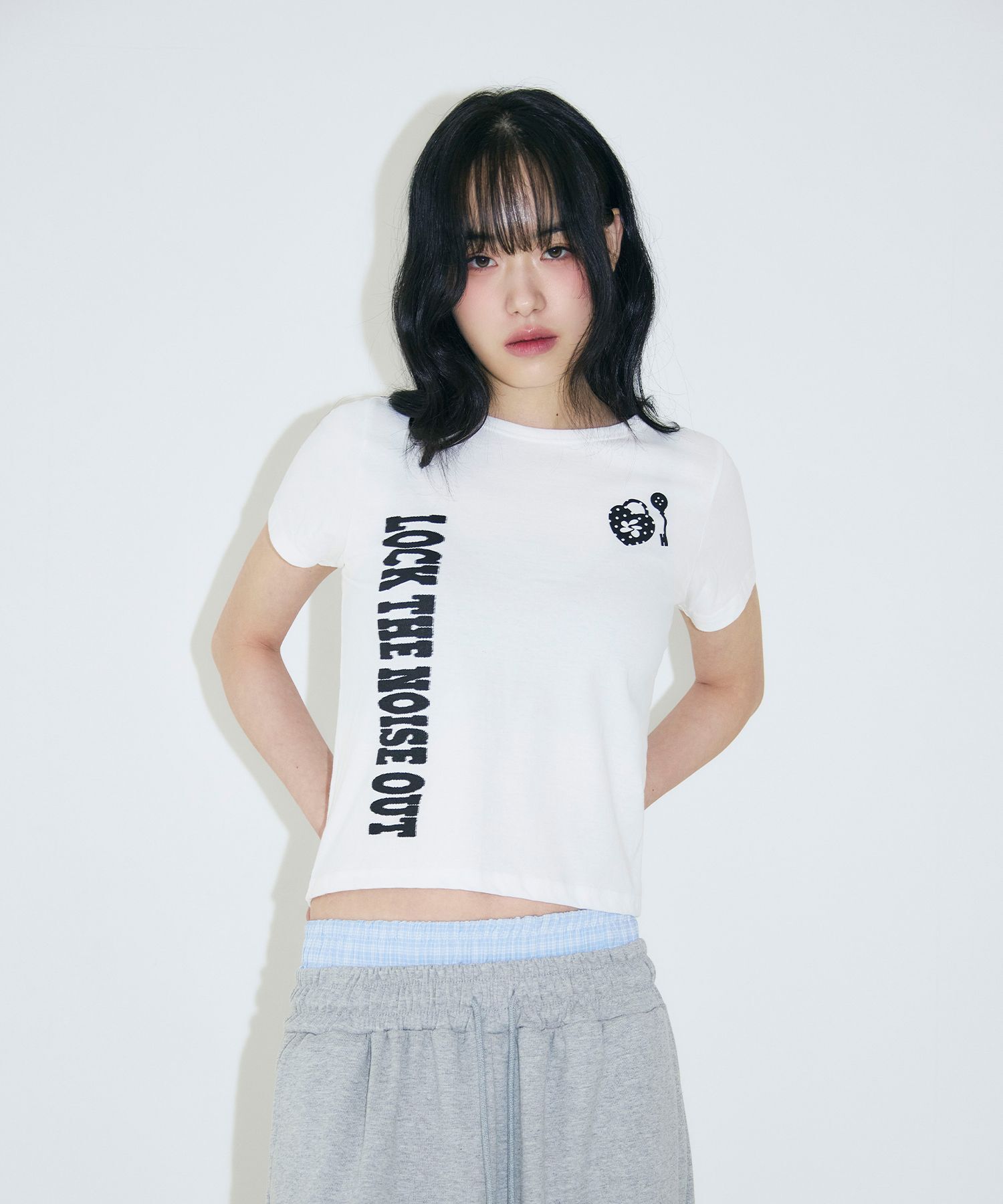 SLEEKGLOW 微短版T恤 白色 SGBF14HT001-1