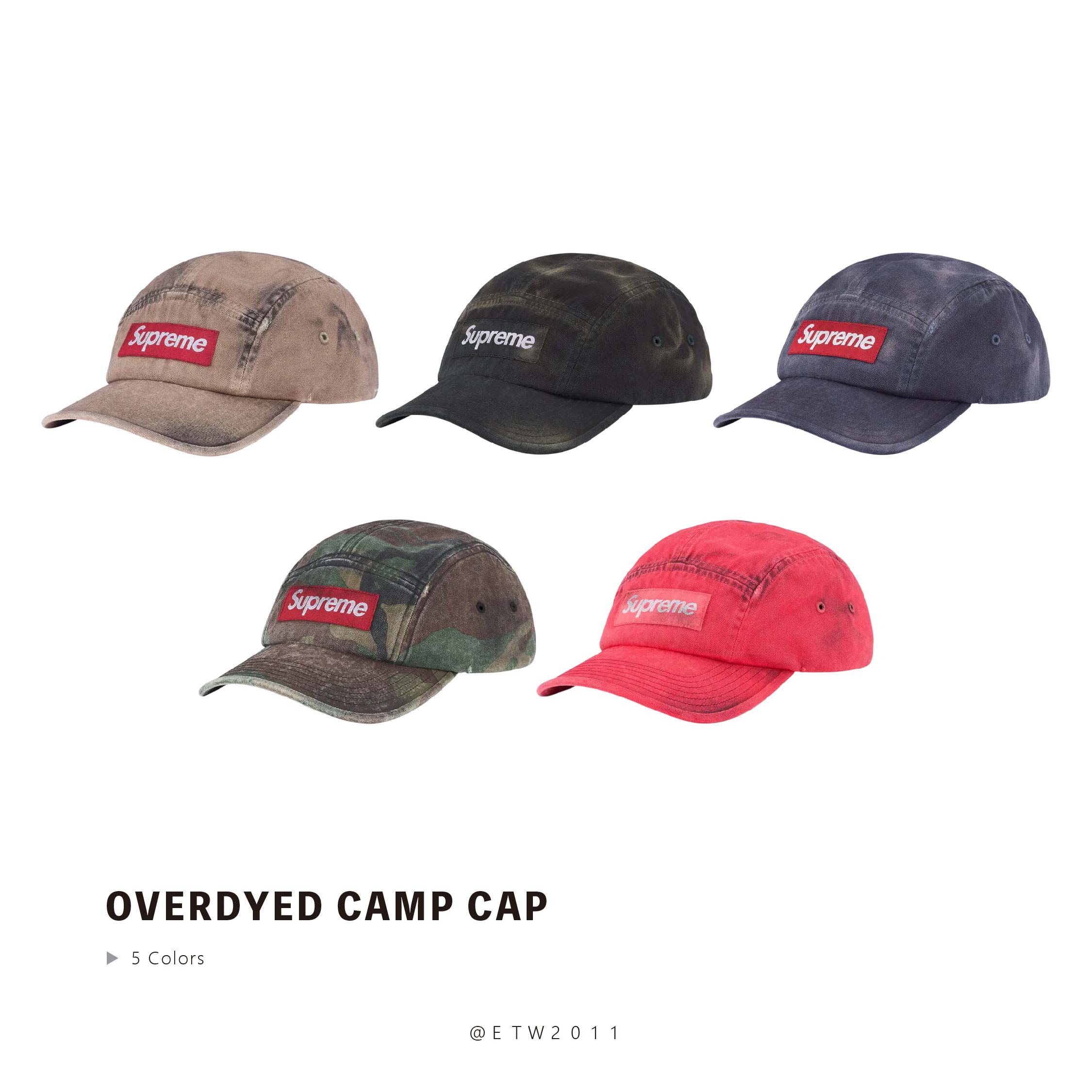 ☆ETW☆【EASY TO WEAR】SUPREME 26SS OVERDYED CAMP CAP 做舊 仿舊 老帽 五分帽