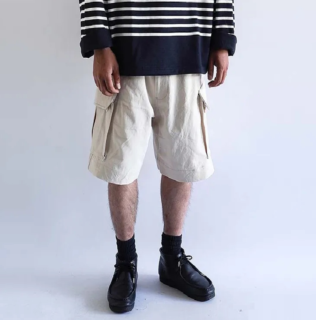 LAST PCS: A.PRESSE CARGO SHORTS COTTON - ECRU SIZE 2 PRE ORDER ITEM (預訂中)