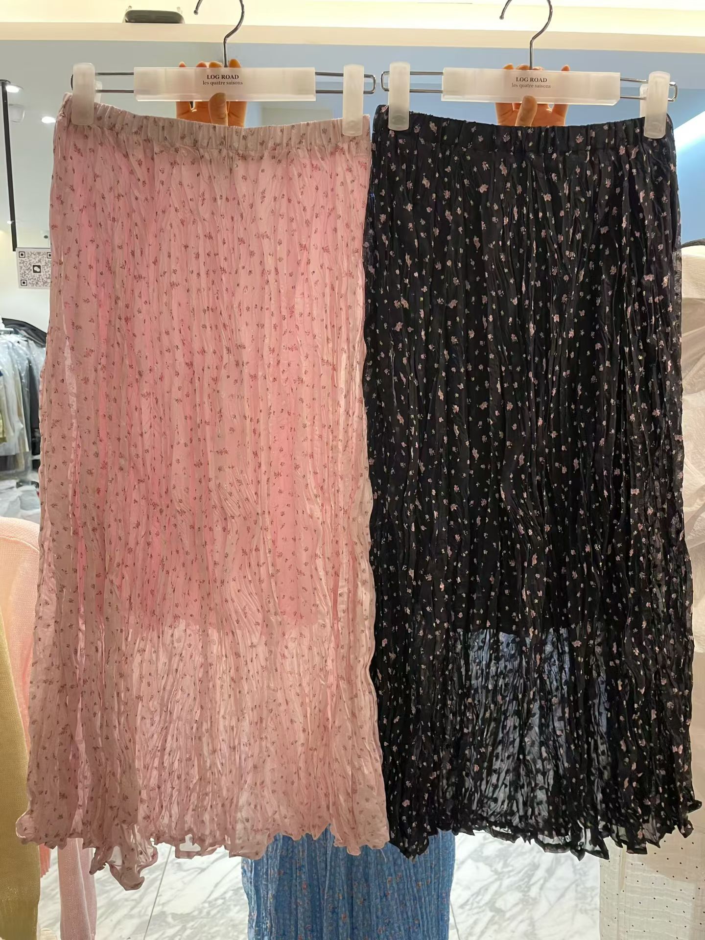 LR6248 少女小花皺皺長裙