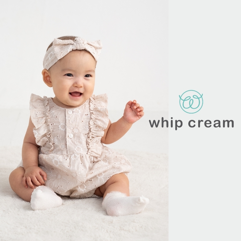 【日本 whip cream】刺繡蕾絲包屁衣