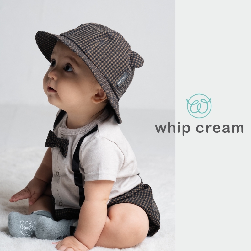 【日本 whip cream】有機棉格紋連身包屁衣