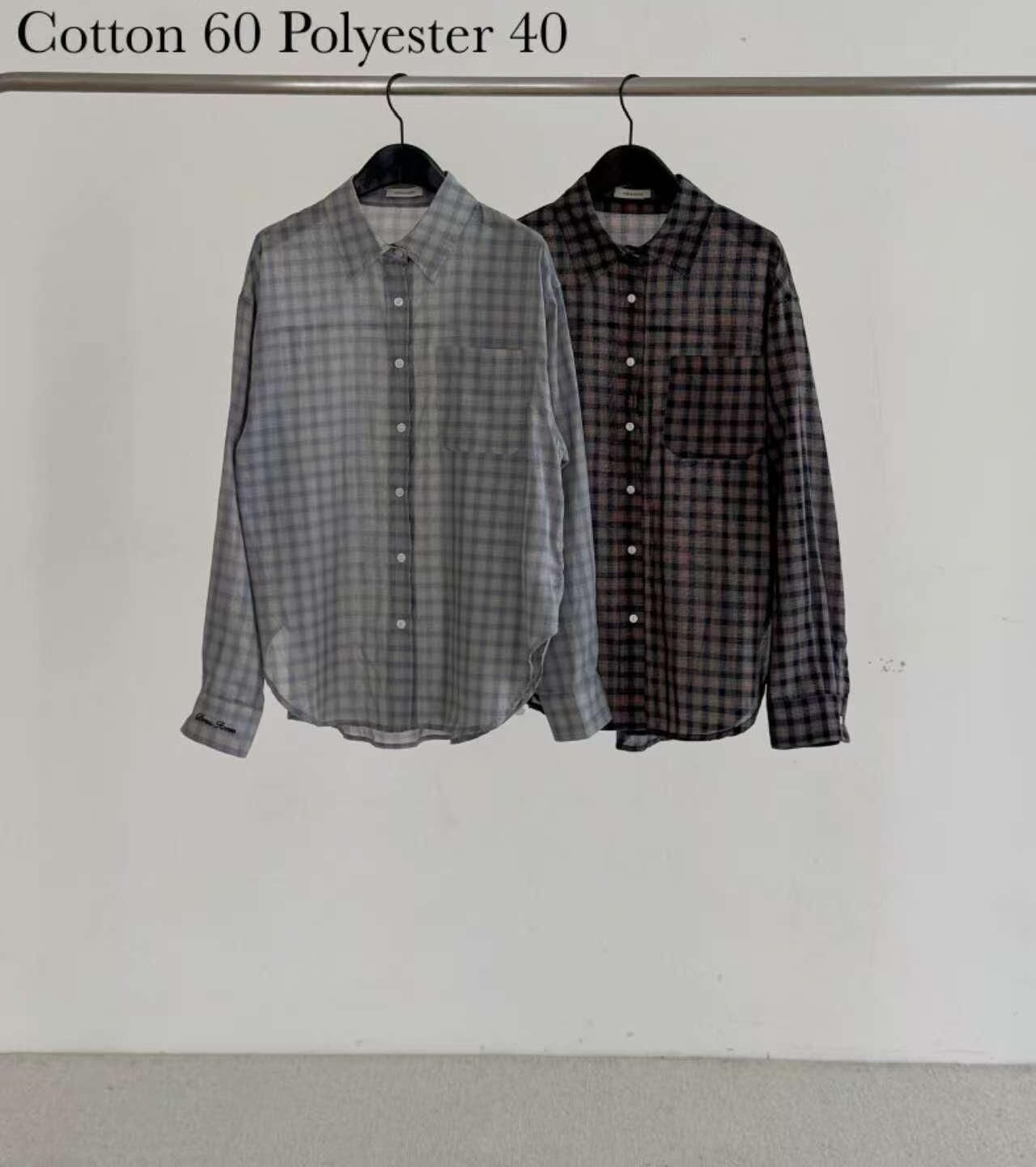 DR6259 休閑格仔單口袋襯衫