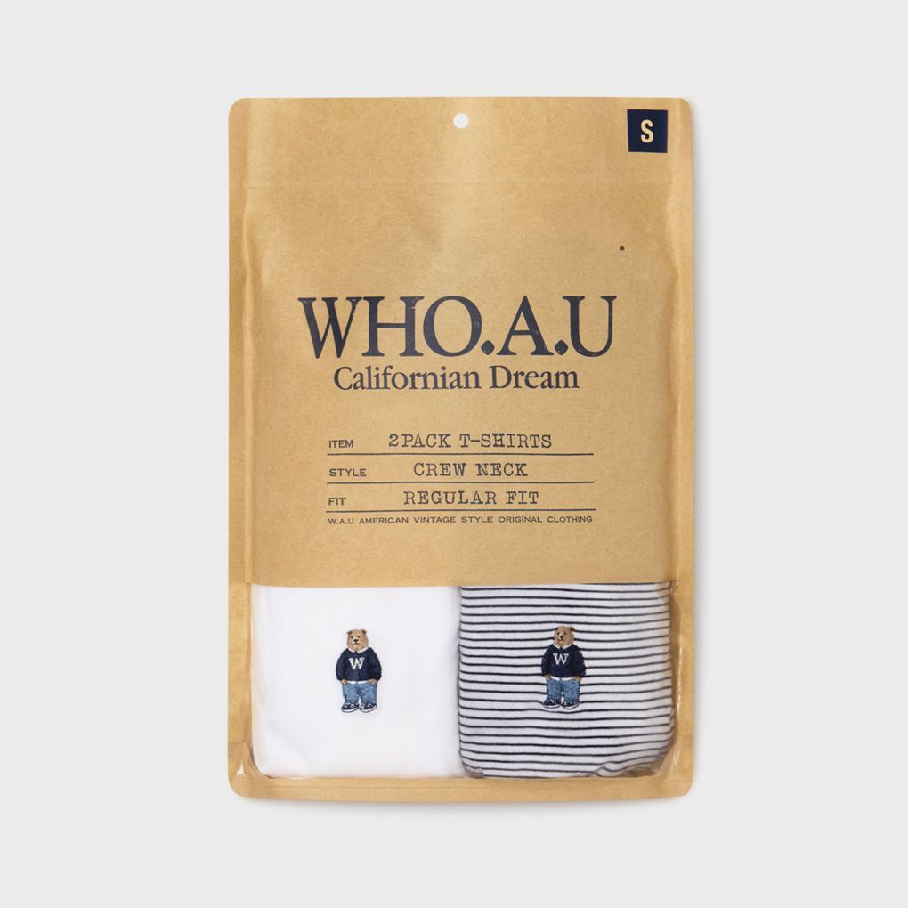 韓國|Who.a.u Steve Pin Stripe T-shirt 兩件裝！(3 Colours)