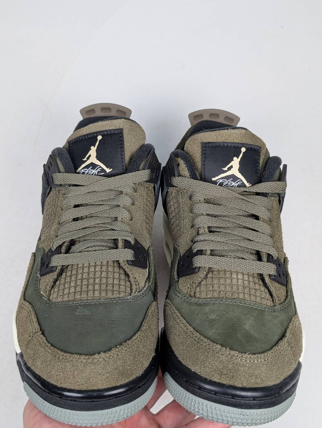微瑕疵-左右腳鞋面色差鞋頭破皮 FB9928-200 7Y Air Jordan 4 Craft SE GS "Olive" 橄欖綠 麂皮 大童 女鞋