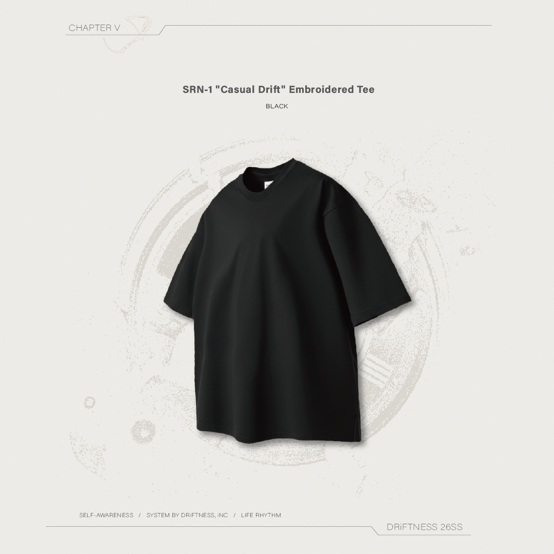 DRiFTNESS | SRN-1 "Casual Drift" 超涼感刺繡素踢 - Black