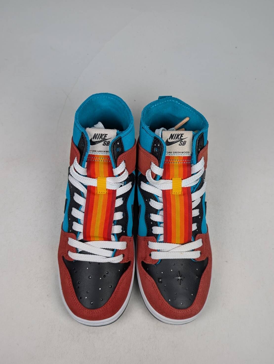 微瑕疵-左右腳鞋舌標色差 FQ1775-400 M6.5 Nike X Diorr Greenwood SB Dunk Hi Decon QS