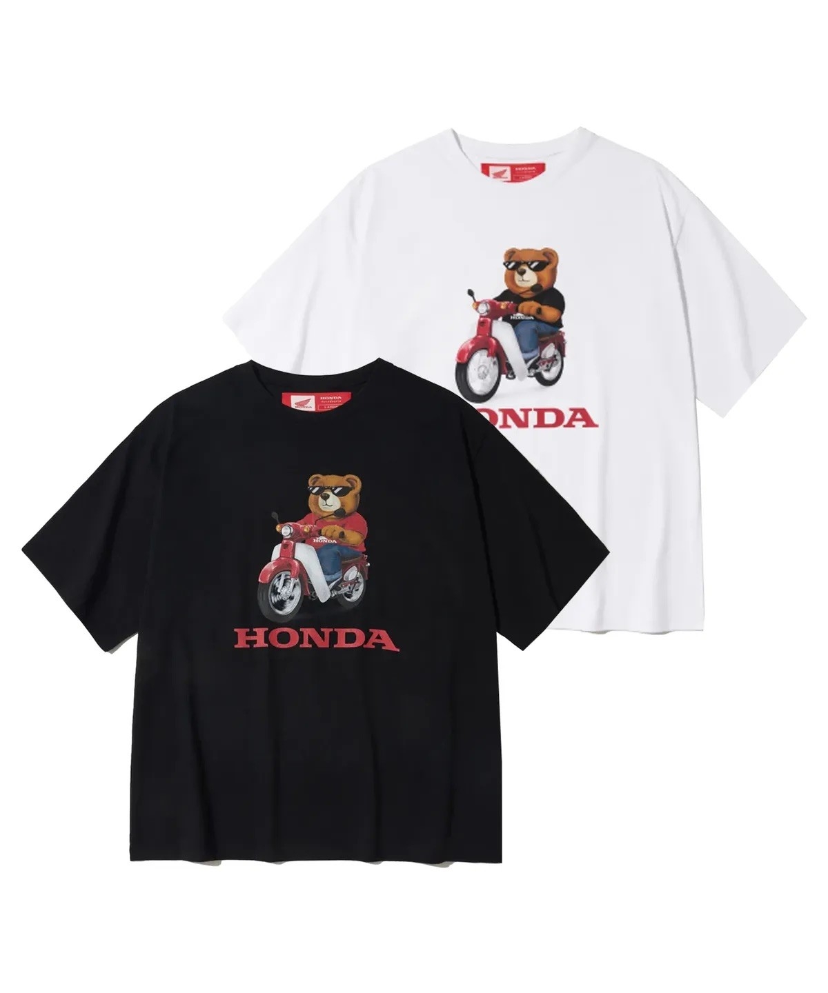 Honda Bear T-shirt 熊熊 檔車 寬鬆 短袖 兩色