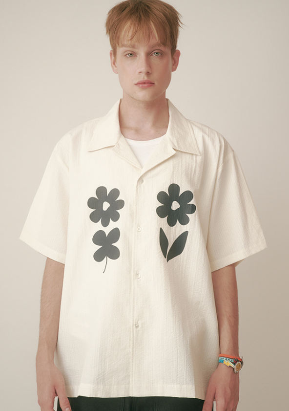 CR260504-R7 FLO HALF SHIRTS(IVORY) "
