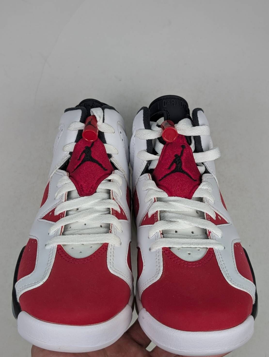 微瑕疵-左右腳鞋底中底泛黃鞋面色差 384665-106 4Y Jordan 6 Retro Carmine 2021 (GS)