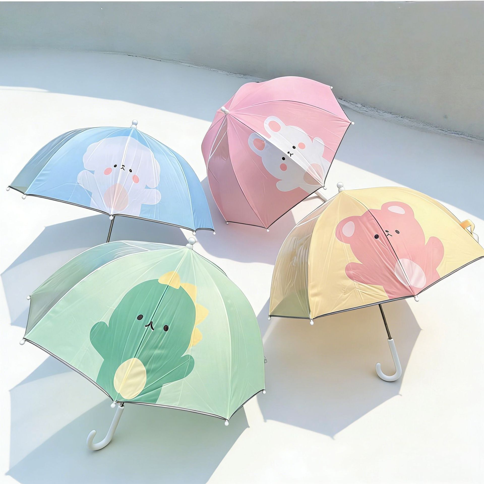 【H0777】ins韓國馬卡龍可愛小熊兒童擋風雨傘