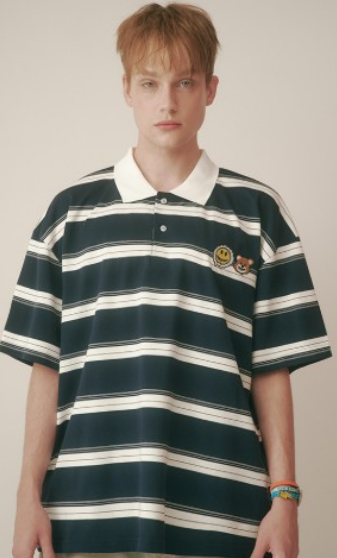 CR260504-R32 MISTER BEAR COLLAR T-SHIRTS(NAVY)