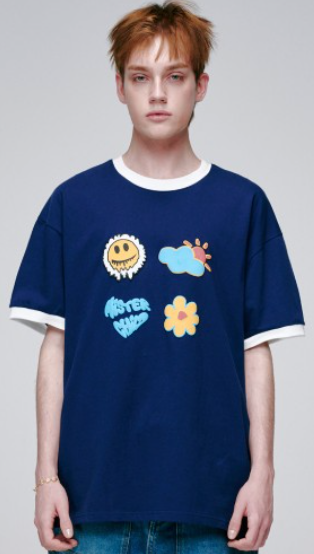 CR260504-R37 NEW ARCHIVE  T-SHIRTS(NAVY COMBI)