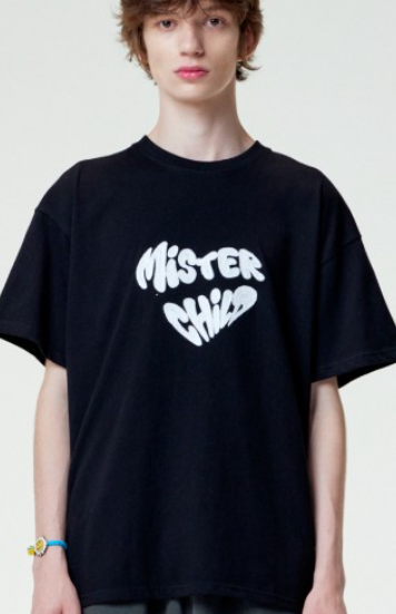 CR260504-R44 HEART BEAT T-SHIRTS (BLACK)