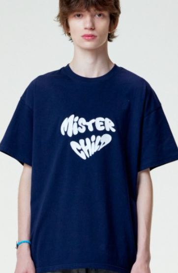 CR260504-R46 HEART BEAT T-SHIRTS (NAVY)