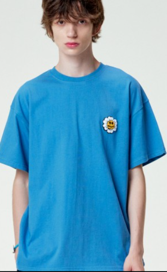 CR260504-R51 DAISY SMILE T-SHIRTS (BLUE)
