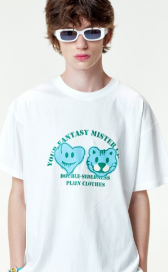 CR260504-R54 ARCH SMILE T-SHIRTS (WHITE)