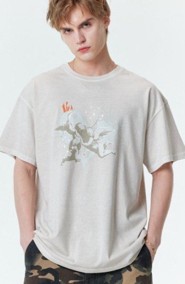 CR260504-R58 DYEING ANGEL T-SHIRTS (BEIGE)