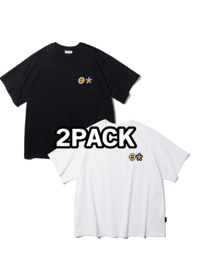 CR260504-R74 DOUBLE LOGO T-SHIRTS(2PACK)