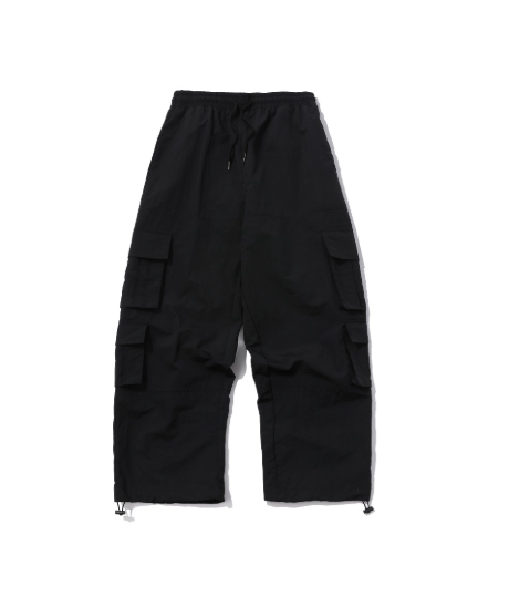 CR260504-R77 MULTI CARGO PANTS (BLACK)