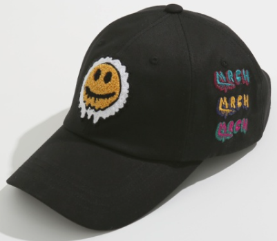 CR260504-R84 SMILE BALLCAP BLACK（FREESIZE）