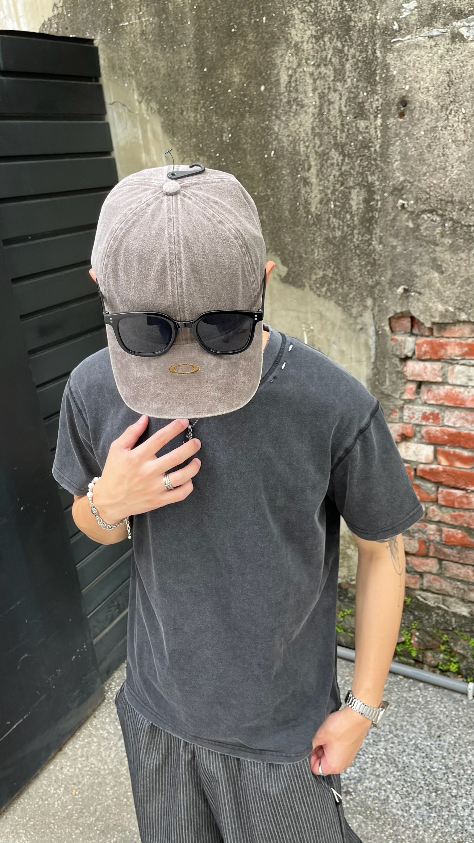 OAKLEY ESSENTIAL BRIM LOGO CAP 水洗 老帽