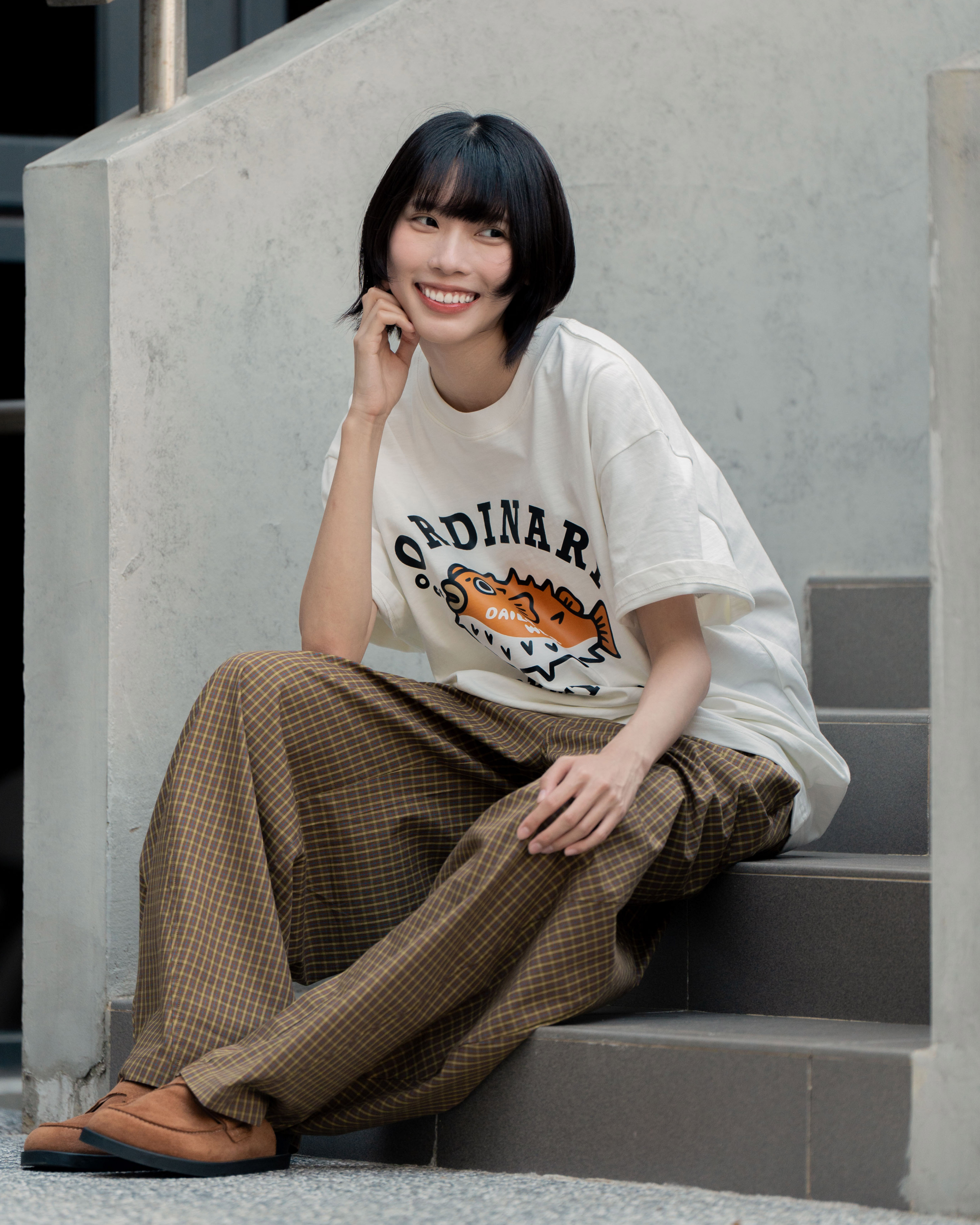 Ordinary 美式河豚竹節棉短 Tee