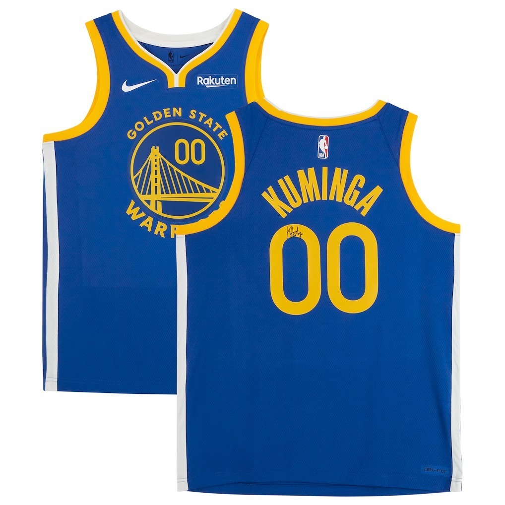 NBA球衣 親簽含認證 Jonathan Kuminga 金州勇士藍 Icon Nike Swingman 球迷版 熱轉印 Fanatics 官方雷射編號 全新