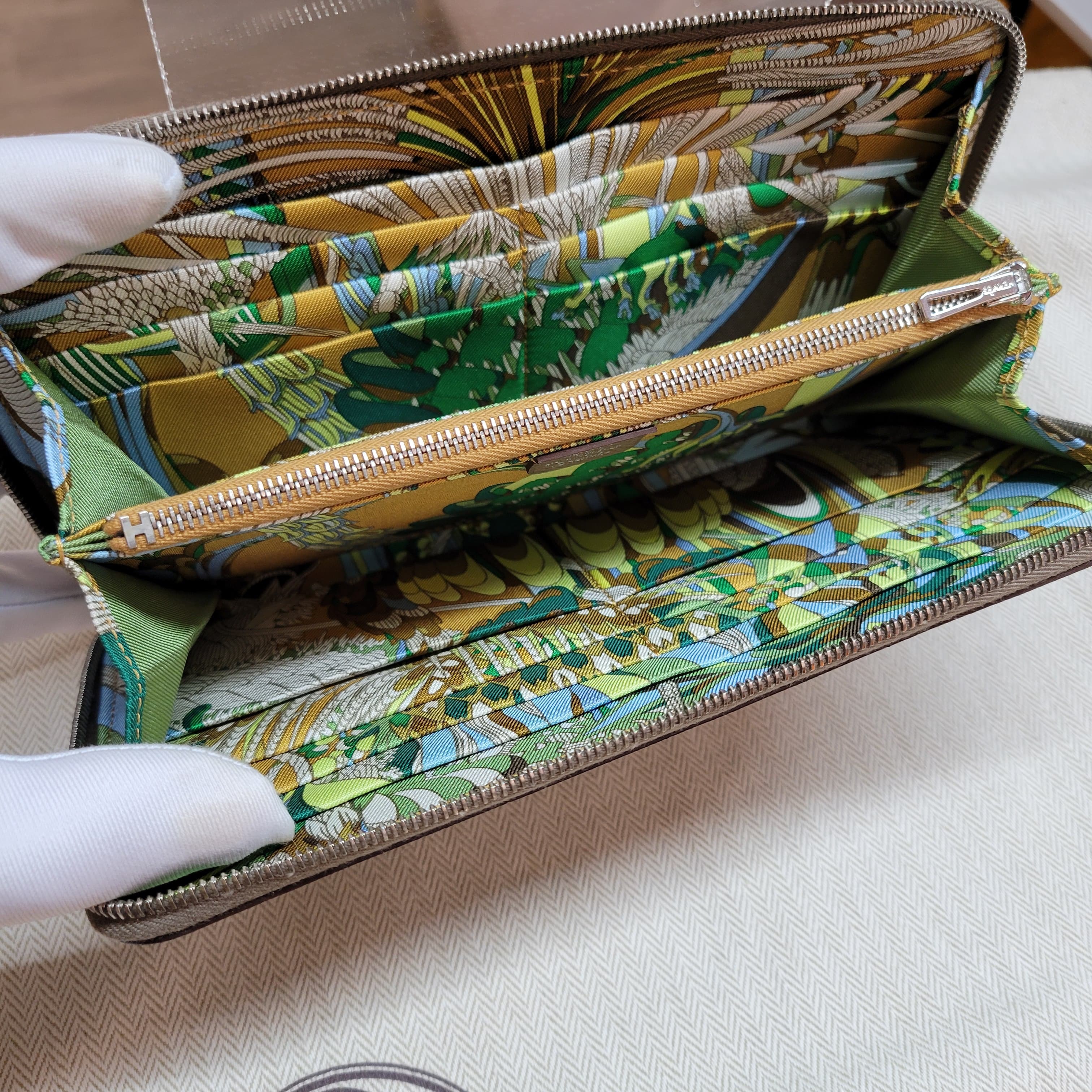HERMES SILK IN WALLET EPSOM ETOUPE/SESAME 大象灰/芝麻