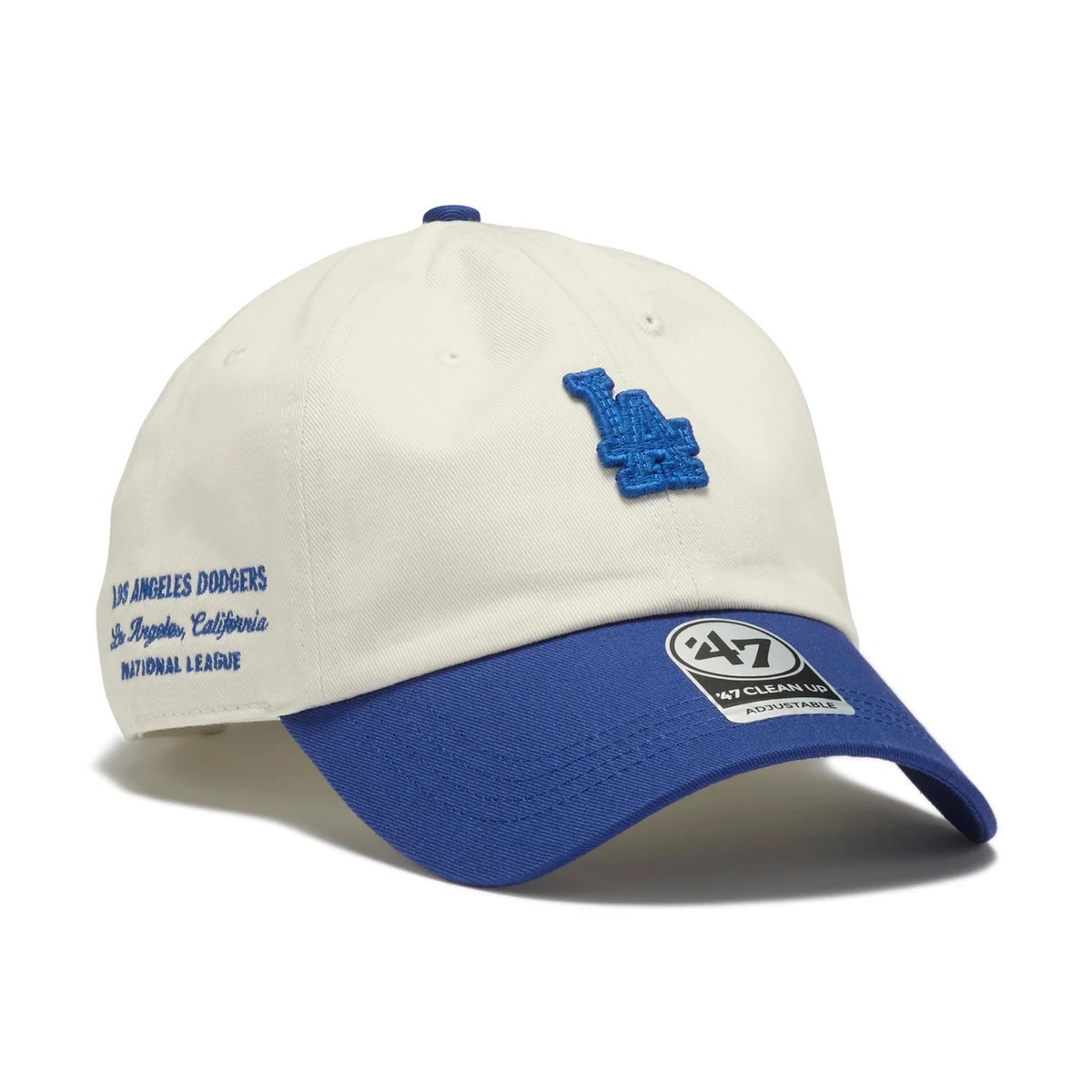MLB帽子 Los Angeles Dodgers 洛杉磯道奇 白底藍 老帽 '47 Brand Clean Up 可調式 全新