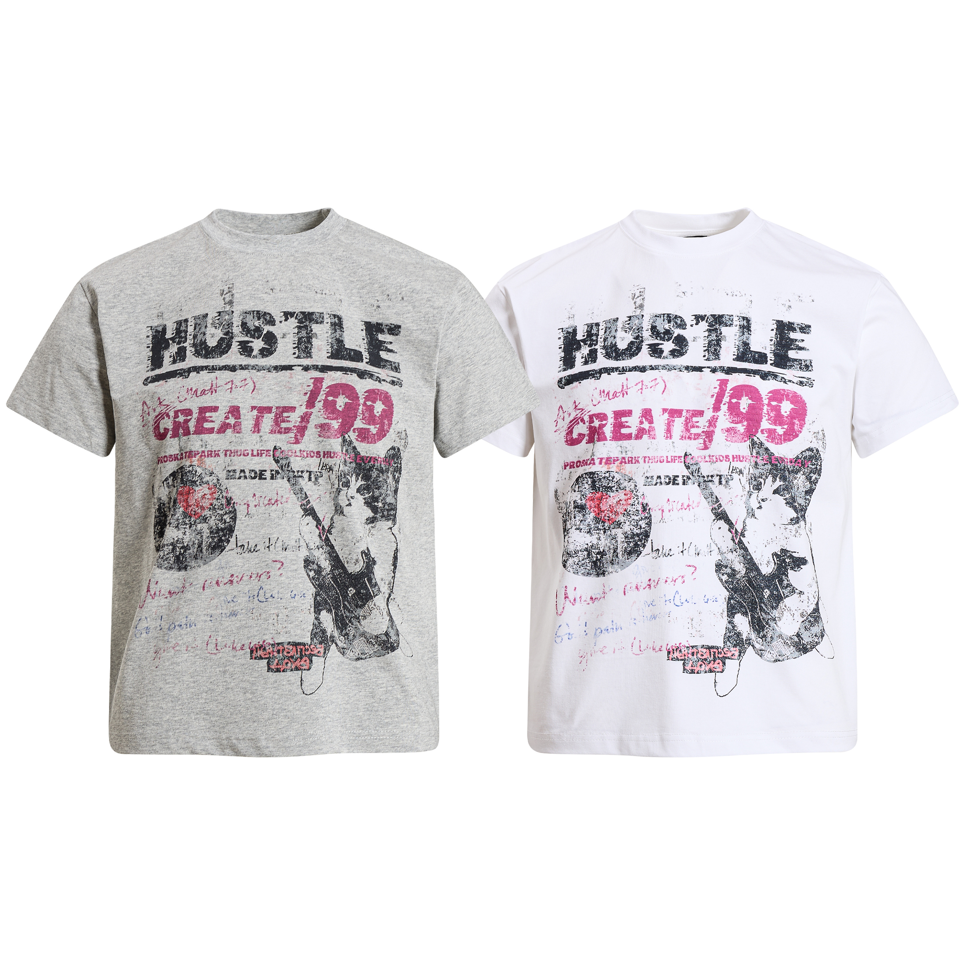 《S.V》HUSTLE素描塗鴉短T