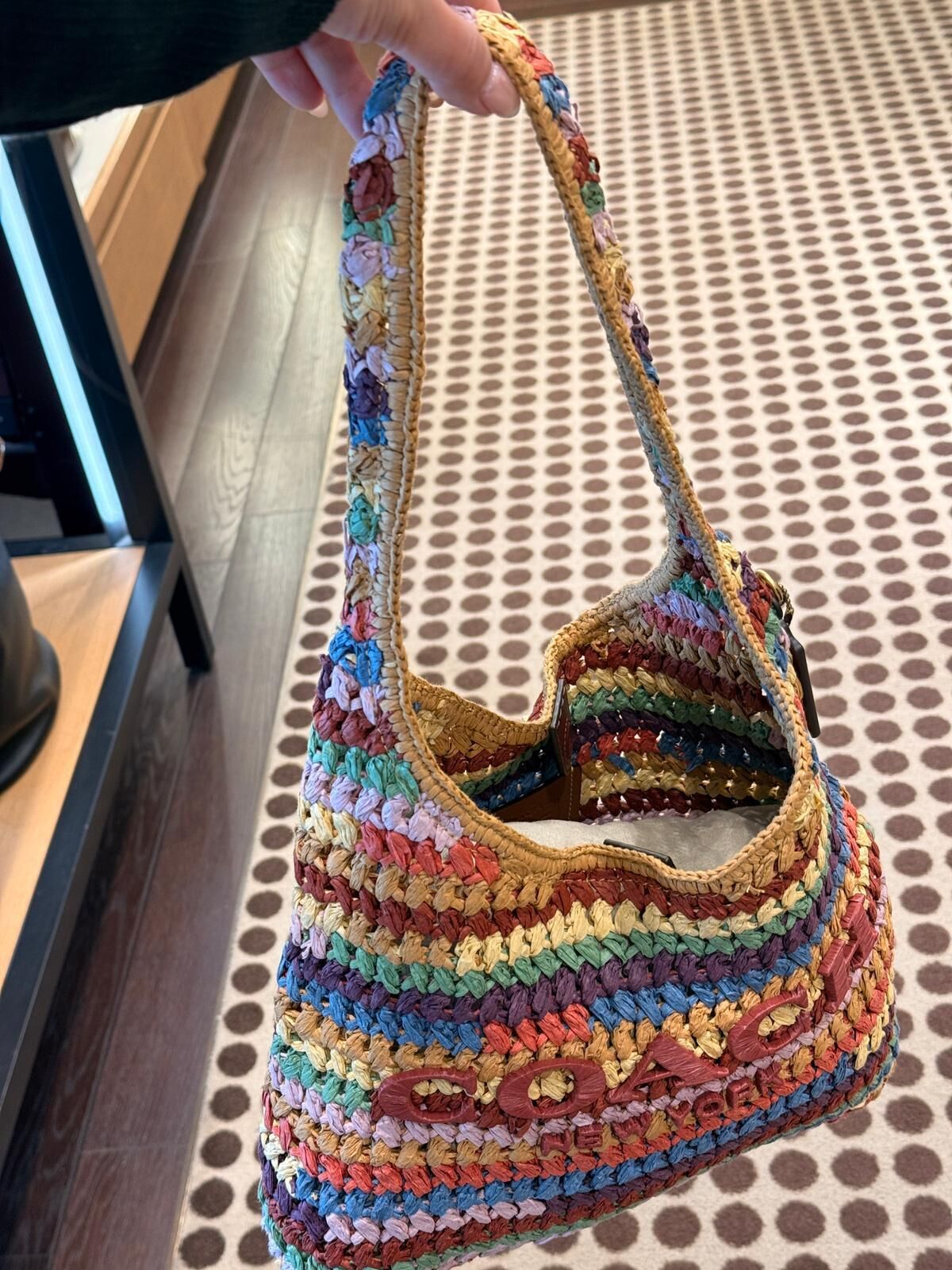 Outlet Coach Straw Brooklyn Bag