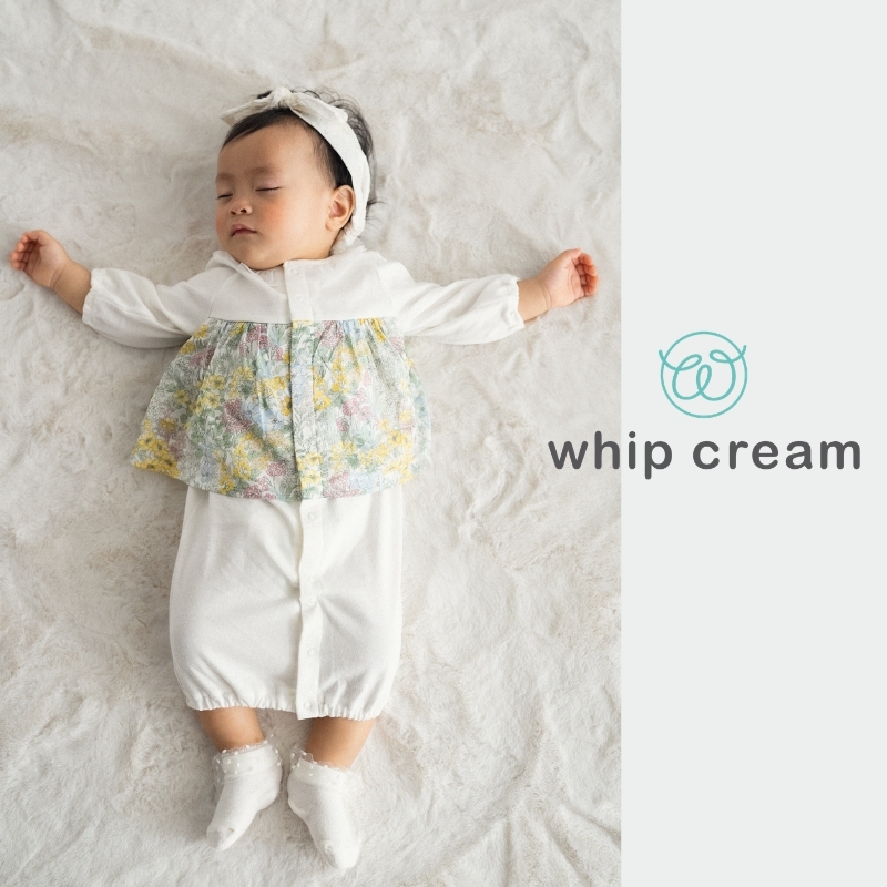 【日本 whip cream】小花柄2WAY嬰兒連身包屁衣