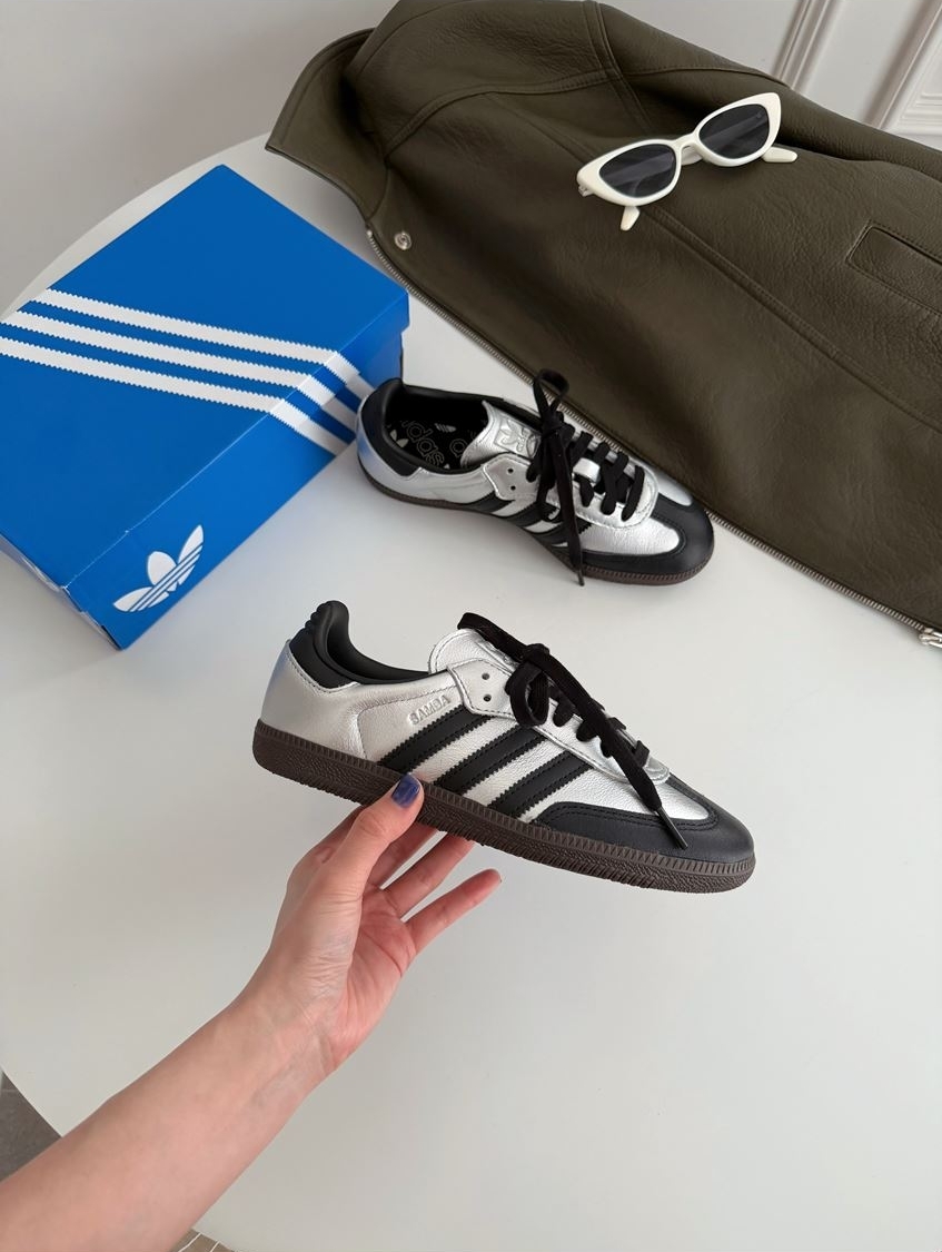 Adidas Originals Samba OG 日本限定 銀黑 銀色 黑色 皮革 男女 復古鞋 KI8464