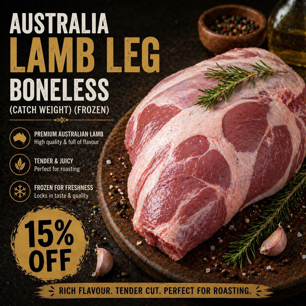 Australia  Lamb Leg Boneless (Catch Weight) (Frozen)